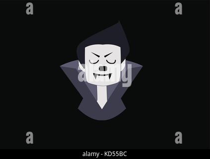 head vampire monster on a dark background Stock Vector