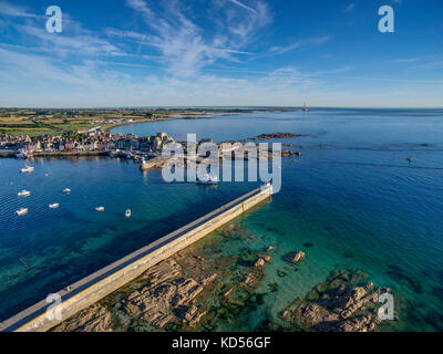 Barfleur (northern France): aerial view of the harbour. (Not available for postcard production). Stock Photo