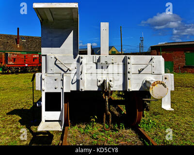 Gateshead Springwell Bowes Railway museum disused specialised windlass hauled wagon Stock Photo