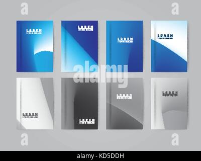 Blue and Grey A4 Brochure Business Vector Templates for Your Coporate Stock Vector