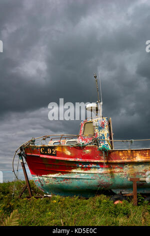 Old Fishing boat with pealing paint at Kilmore quay,county wexford,Ireland Stock Photo
