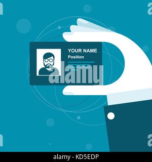 Stylized business card in hand Stock Vector