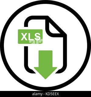 XLS file download simple icon Stock Vector