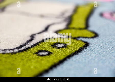 Closeup detail of multi color fabric texture samples Stock Photo