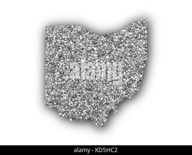 Map of Ohio on poppy seeds Stock Photo