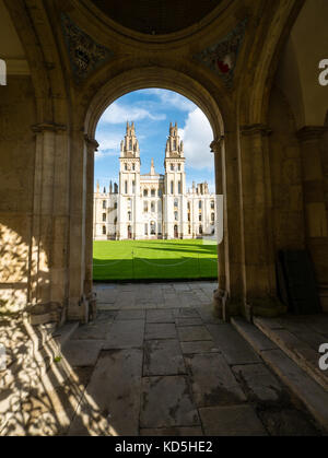 All Souls College, from Radcliffe Square, Oxford, Oxfordshire, England, UK,GB. Stock Photo