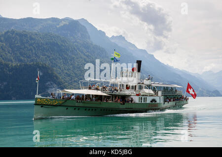 Switzerland. Steamer on Lake Brienz Brienzersee Interlaken Stock Photo ...