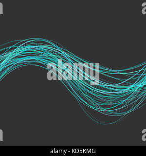 Dynamic abstract wave line background -  illustration from curved stripes in light blue tones Stock Photo