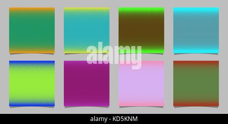 Geometrical halftone dot pattern background set - vector stationery graphic with circles in varying sizes Stock Vector