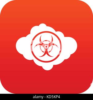 Cloud with biohazard symbol icon digital red Stock Vector