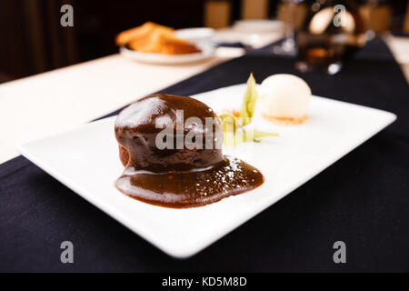Sticky toffee with dattels Stock Photo