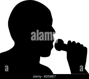 Singer silhouette vector Stock Vector