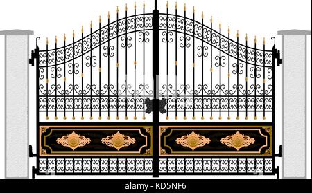 gate silhouette vector Stock Vector