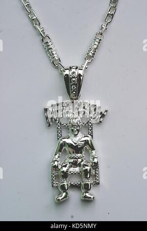 Drakesboutique - King Ice 14k Gold Plated Death Row Necklace NKX14132
