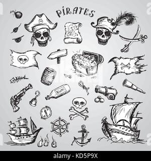 Pirates set.  Stock Vector