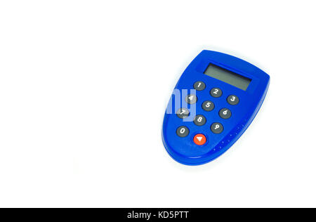 Blue security key bank token with button and display Stock Photo - Alamy