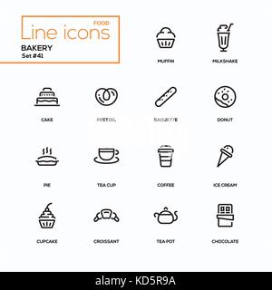 Bakery concept - line design icons set Stock Vector Image & Art - Alamy