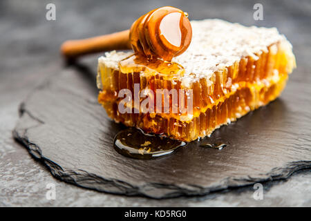 Honeycomb on white Stock Photo