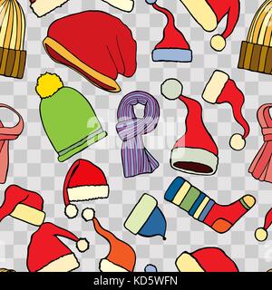Colored Fashionable knitted accessories seamless pattern Stock Vector