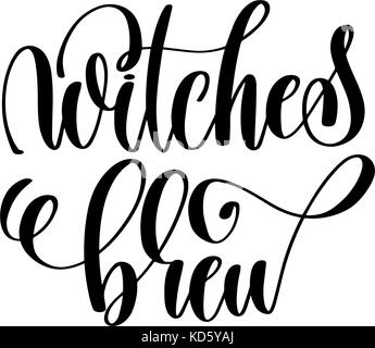 witches brew hand lettering inscription quote to witch party on  Stock Vector