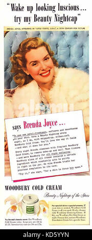 BRENDA JOYCE (1917-2009) US film actress about in 1942 promoting a cold cream and her film Little Tokyo, USA Stock Photo