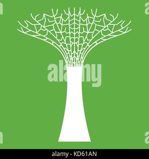 Singapore Supertree at the Gardens By The Bay icon green Stock Vector