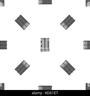 Window with wooden jalousie pattern seamless black Stock Vector