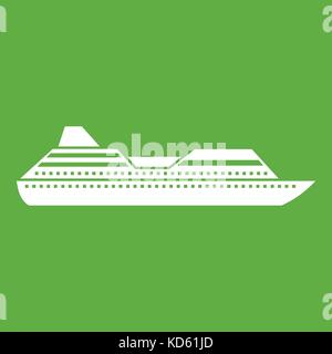 Cruise liner icon green Stock Vector