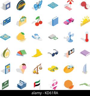 Letter icons set, isometric style Stock Vector