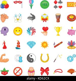 Excellence icons set, cartoon style Stock Vector