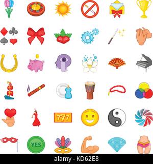 Advantage icons set, cartoon style Stock Vector