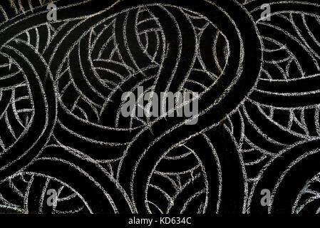 Abstract black and white pattern using chalk Stock Photo