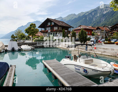 The harbour at Brienz, Lake Brienz, Switzerland Stock Photo