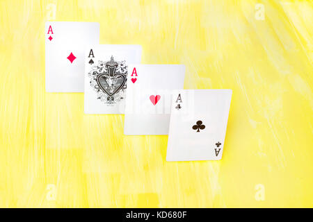 West Legend vintage ace of spade playing card and stack of poker game cards Stock Photo