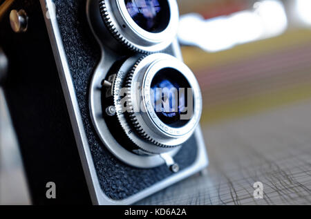 vintage twin lens reflex medium format camera Stock Photo