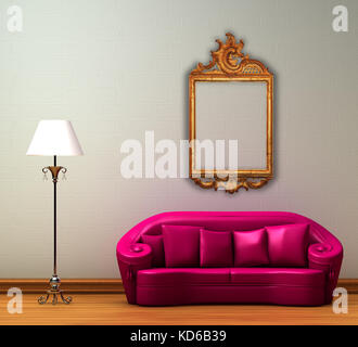Vintage Sofa And Wallpaper Wall Retro-style Illustration Stock Photo,  Picture and Royalty Free Image. Image 19980502.