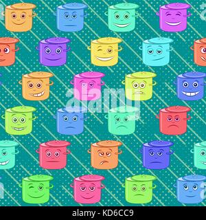 Pan Smilies, Seamless Stock Vector