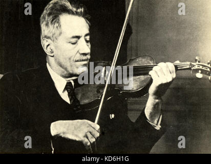 Fritz Kreisler playing violin. Austrian violinist and composer (1875-1962). Photo: National Concert & Artists' Corp. Stock Photo