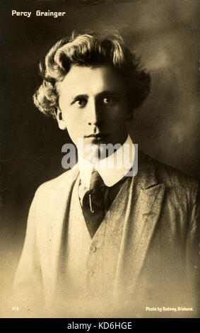 Percy Grainger, portrait in Brisbane, Australia. Australian-American pianist and composer, 1882-1961.  Photo by Rodway. Stock Photo