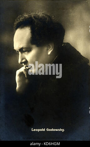 Leopold Godowsky, profile portrait. Polish-American pianist and composer, 1870-1938. Photo by Hans Dursthoff, Berlin. Stock Photo