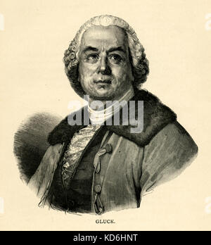 Christoph Willibald Gluck, engraving portrait. Bohemian-German composer (1714-1787) Stock Photo