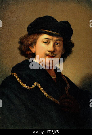 Rembrandt self-portrait after Rembrandt.  Dutch artist,    15 July 1606 -  4 October 1669 Stock Photo