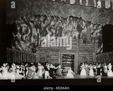 Howard Hanson's opera 'Merry Mount' produced by the Eastman School of Music, Rochester, New York 1955.  The opera was premiered by the Metropolitan Opera, New York in 1934.  It deals with an episode of Puritan life in Colonial times. Stock Photo