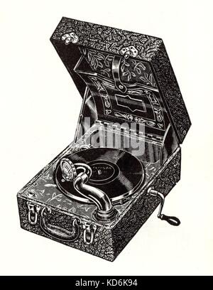 Early record player. Phonograph. Stock Photo