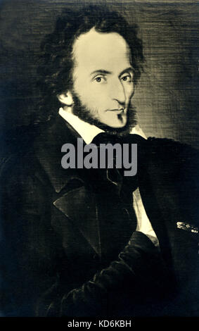 Niccolo Paganini BY J. Philip Kruseman. Italian violinist and composer, 1782-1840. Stock Photo