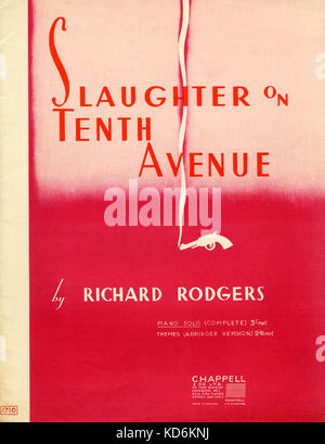 Slaughter on Tenth Avenue - musical by Richard Rodgers.  Score cover with smoking gun.  Published by Chappell in 1936.   American composer, 28 June 1902 - 30 December 1979. Stock Photo