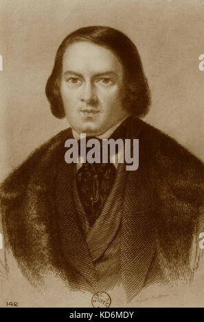 Robert  Schumann -  portrait. German composer 8 June 1810 - 29 July 1856. Stock Photo