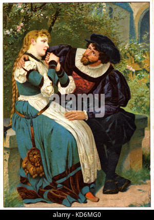 Faust, and Marguerite, opera by Gounod Postcard, Hildesheimer & co., printed in Germany Stock Photo