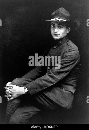 BERLIN, Irving - portrait.  As soldier during World War I. American composer and lyricist 11 May 1888 -22 September 1989. Caption reads 'Berlin as WWI doughboy c.1917-18'. Stock Photo