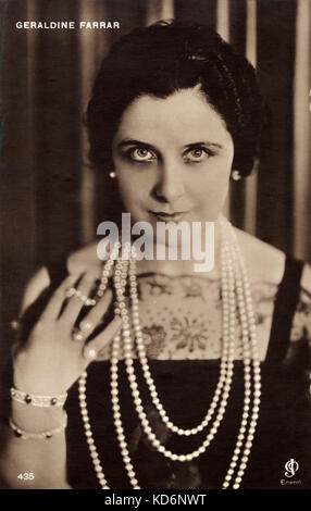 Geraldine Farrar - portrait of the American soprano.  28 February 1882 - 11 March 1967. Stock Photo